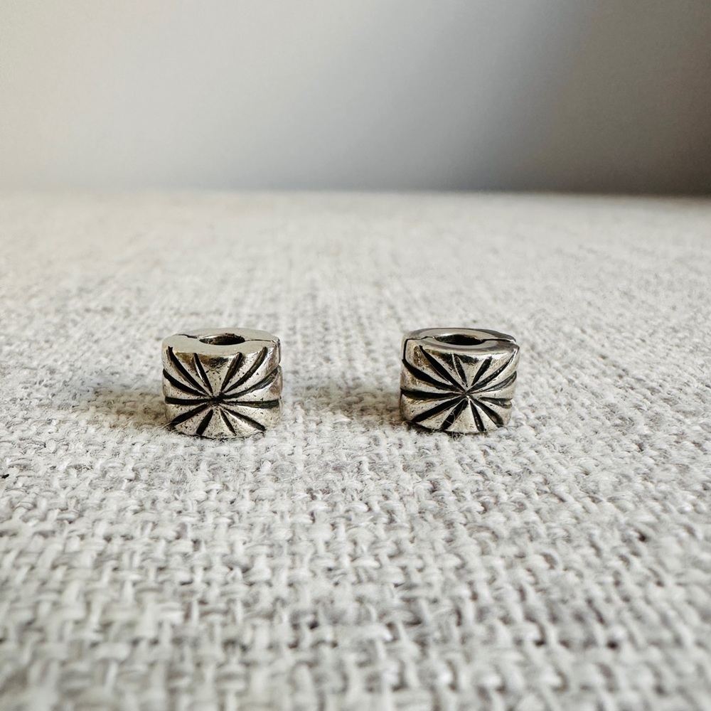 Pandora Silver Starburst Beads Set of 2